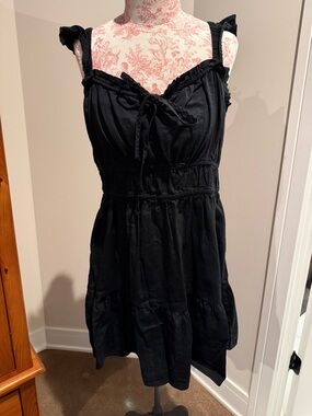 GAP Black Ruffle Strap Mini Dress